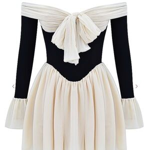 House of CB ALANA black and cream dress L